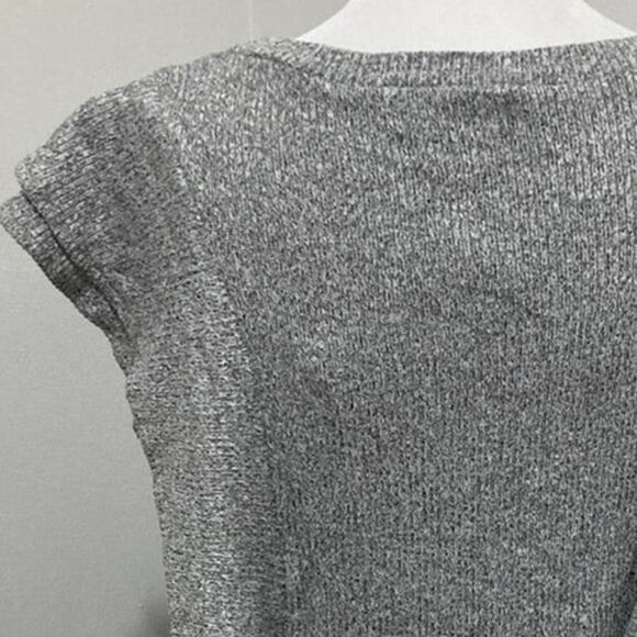 BB Dakota Milky Way Knit Top NWT New Marled Gray Ruffle Sleeveless size S - Picture 2 of 10